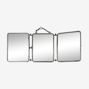 Vintage triptych barber mirror