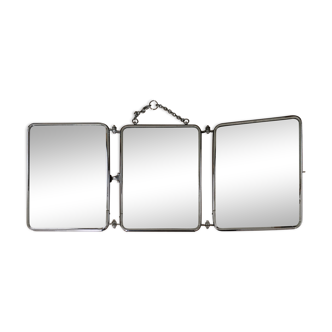 Vintage triptych barber mirror