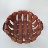 Braided ceramic bowl imitating leather