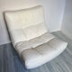 White leather armchair Château d’Ax – vintage design