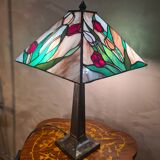 lamp 1975 to 85 origin lampshade stained glass Tiffany style 53x30 el