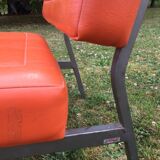 Chauffeuse années 70 orange Henri Julien