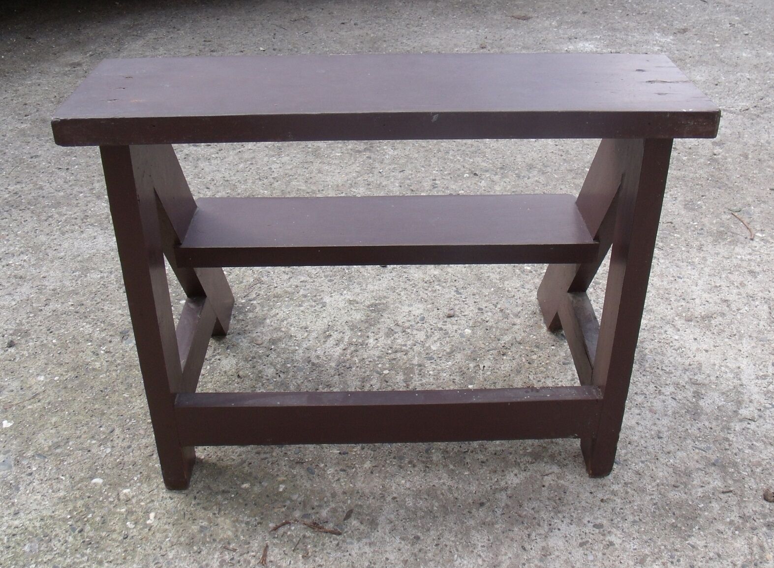 Old market foot stool wood