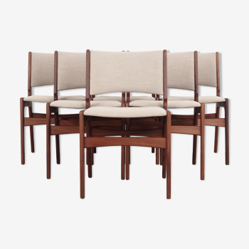 Set of six teak chairs, Danish design, 1970s, made by Henning Kjaernulf
