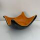 Cut handkerchief vintage ceramic two-tone free-form orange black