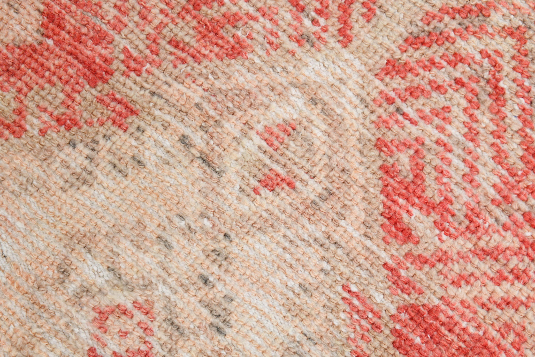 3x12 Red Beige Turkish Vintage Runner Rug,92x371Cm