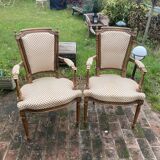 Pair of Louis 16 cabriolet armchairs