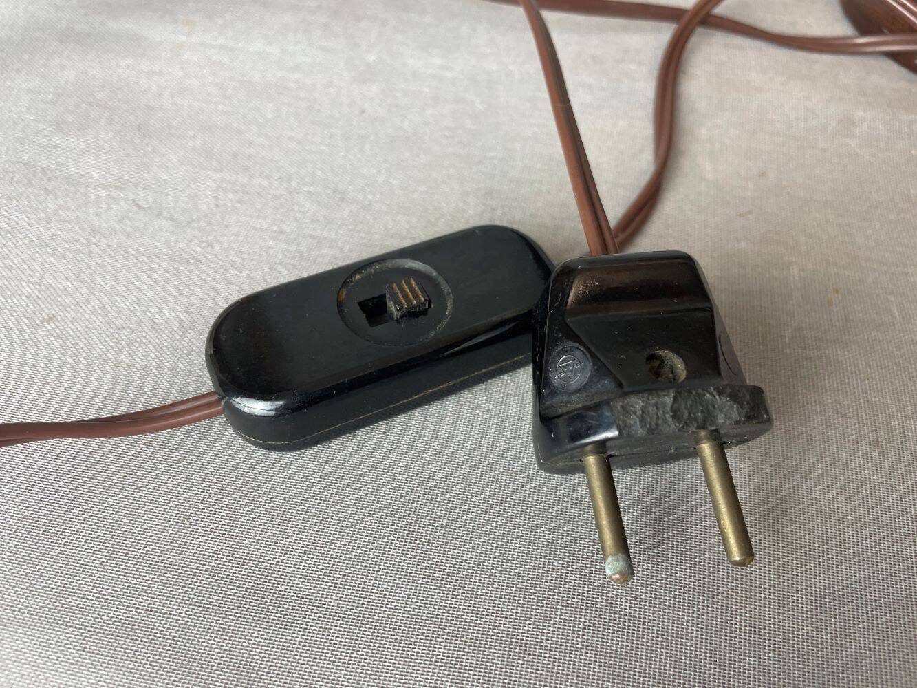 Portuguese wood and slag onyx glass table lamp 1960s