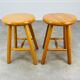 Pair of vintage pine stools