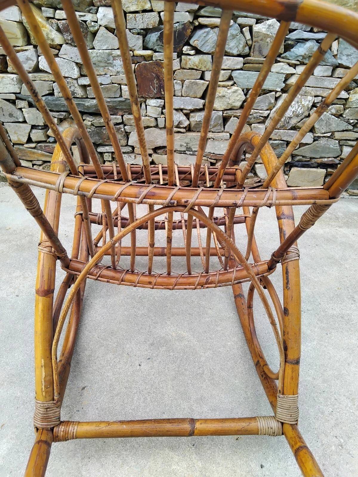 Vintage Rattan Rocking Chair