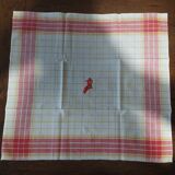 Serviettes de table série de deux coton à carreaux monogramme LR 53 X 57 cm