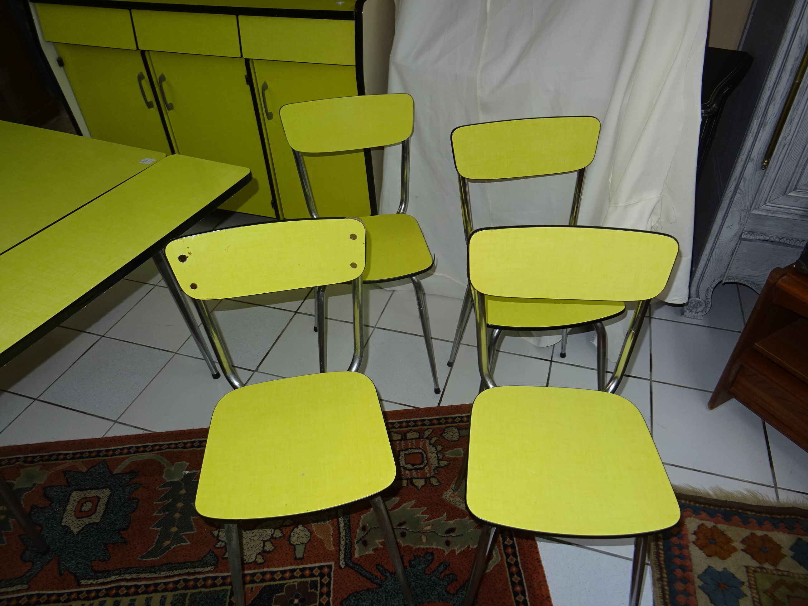 Yellow formica buffet