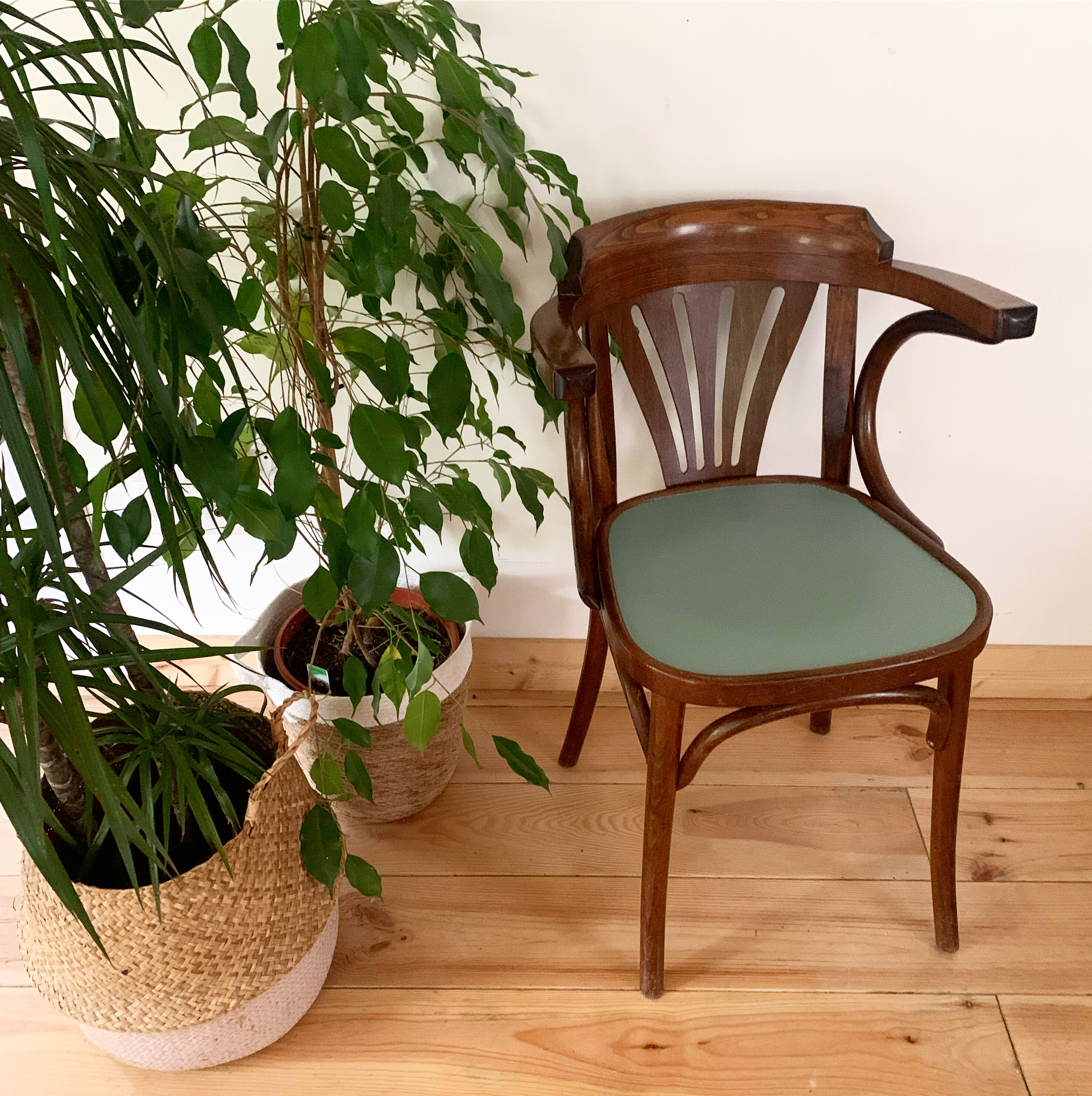 Vintage bistro chair with armrests