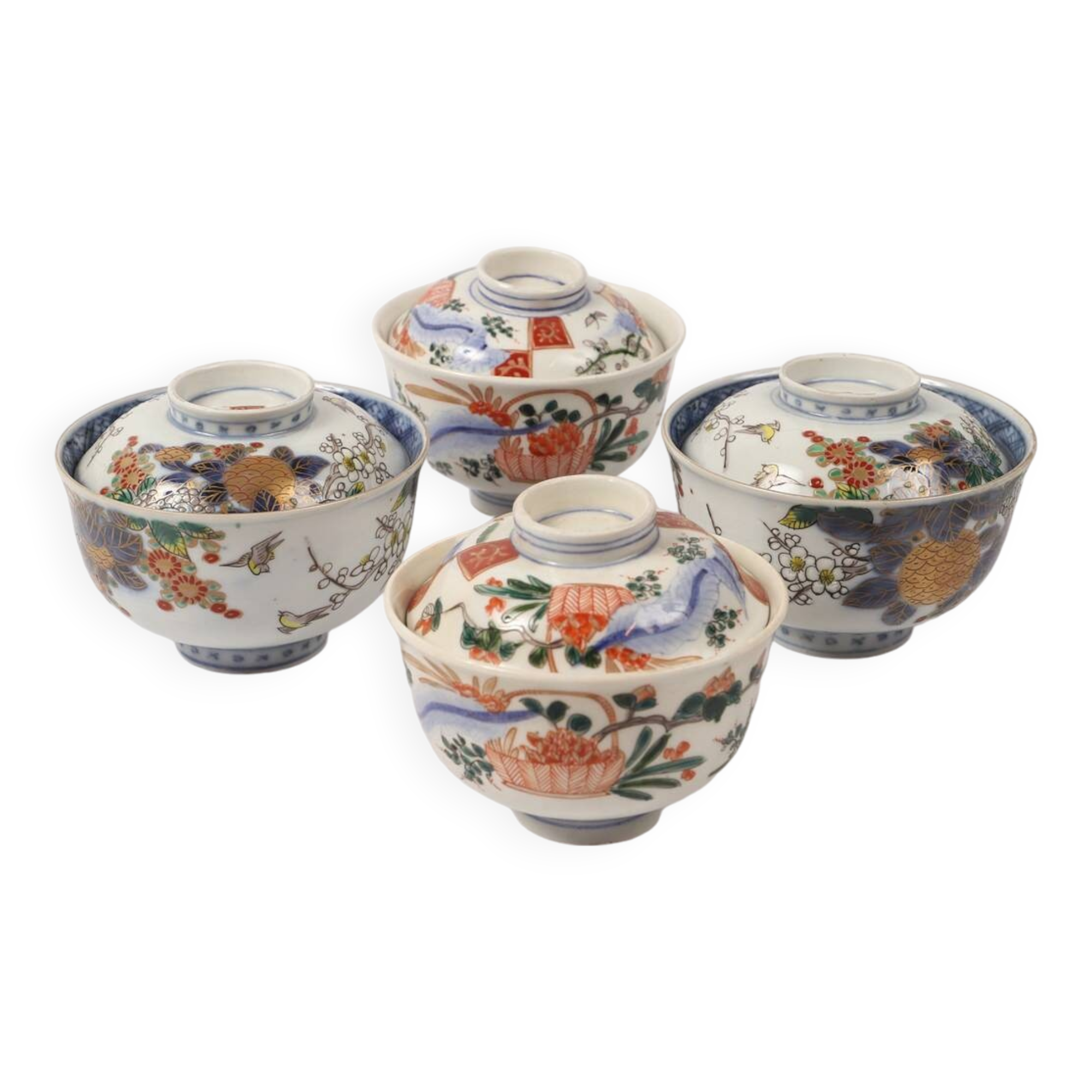 4 bowls with lid Japan