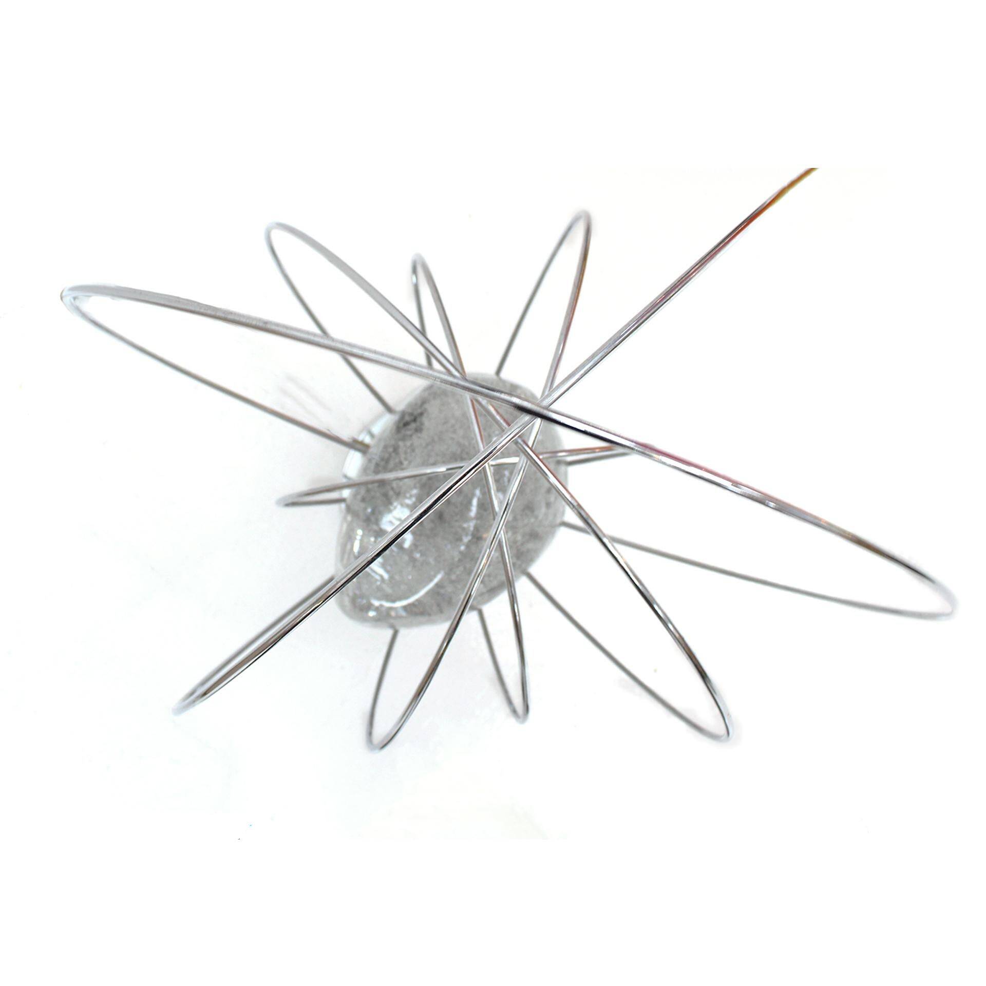 Barnaba Silver Color Table Lamp by Angelo Brotto for Fase. Italy, 1970s.