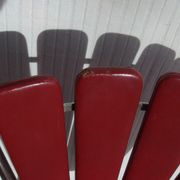 Set of 5 chairs the lag Soudexvinyl 1970 in leatherette Burgundy