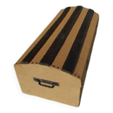 Belle malle , coffre bombée, ancienne , jute et bois