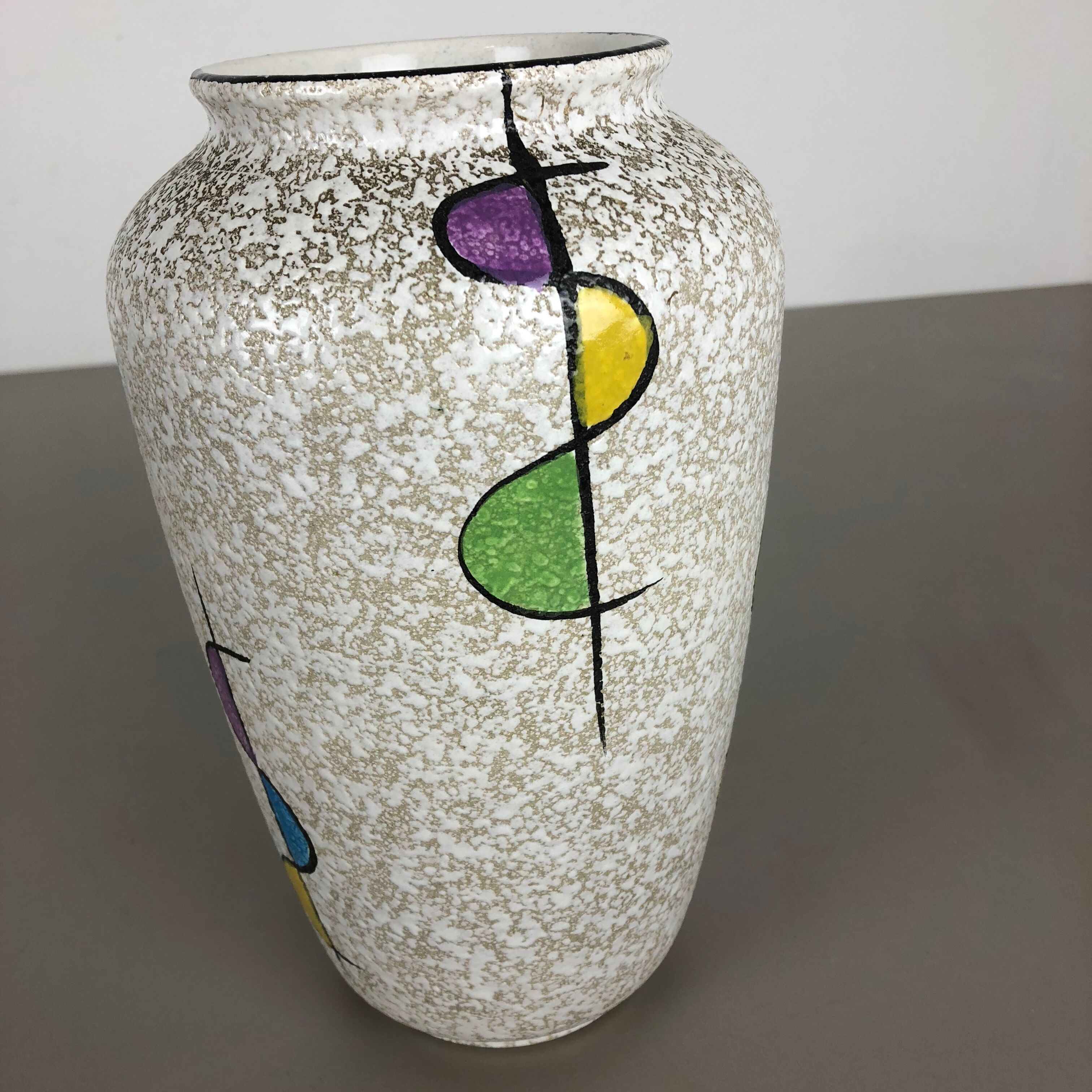 Super Colorful Fat Lava Pottery "575 25" Vase by Bay Ceramics, Germany, 1950s