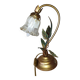 Lampe fleur vintage en laiton et verre