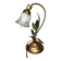 Lampe fleur vintage en laiton et verre
