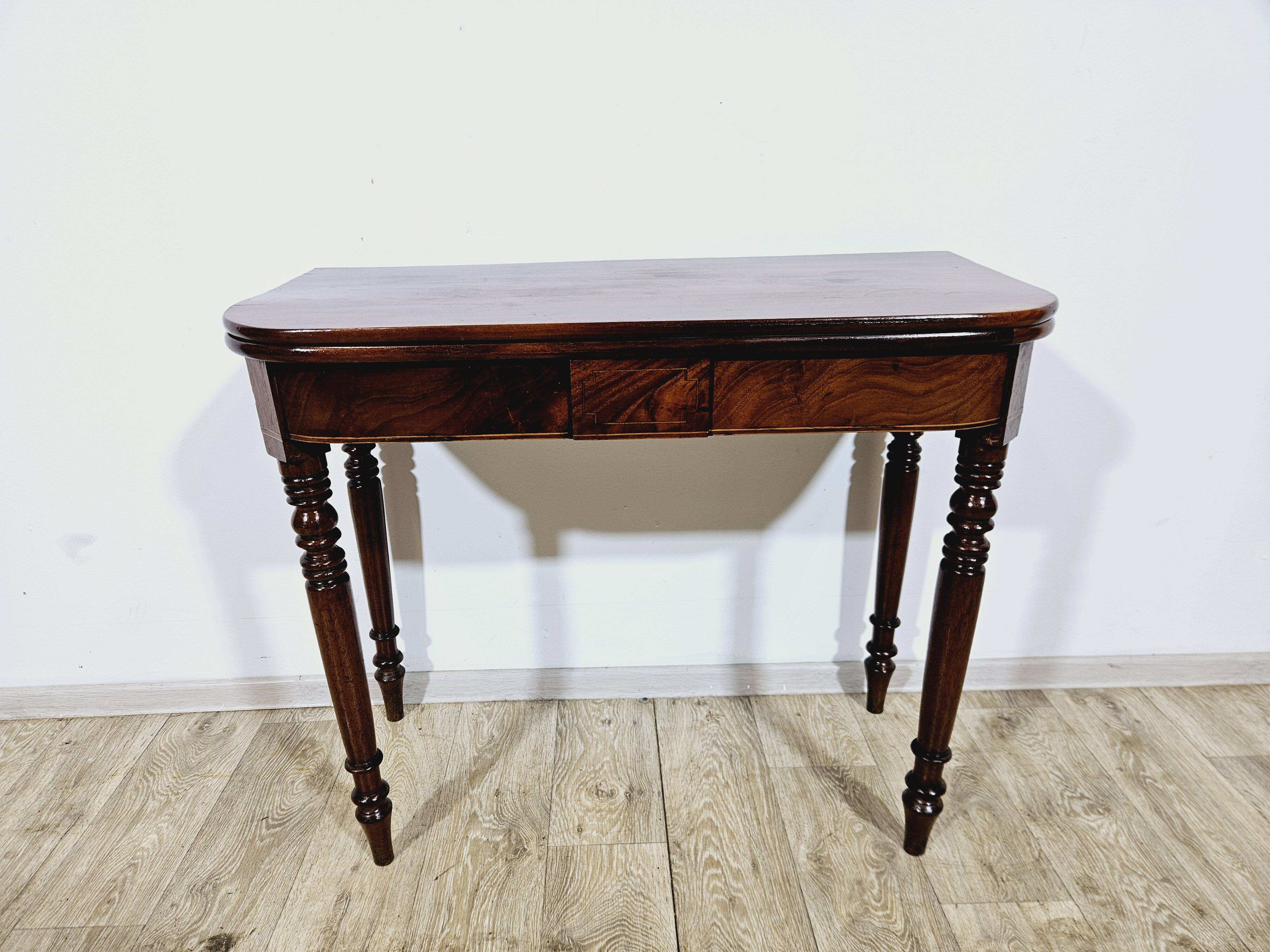 19th century Card Game Table - Mahogany, Biedermeier/Victorian style