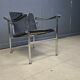 LC-1 chair in black ponyskin by Le Corbusier for Cassina 1970s