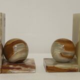Paire de serres livres boule onyx vintage