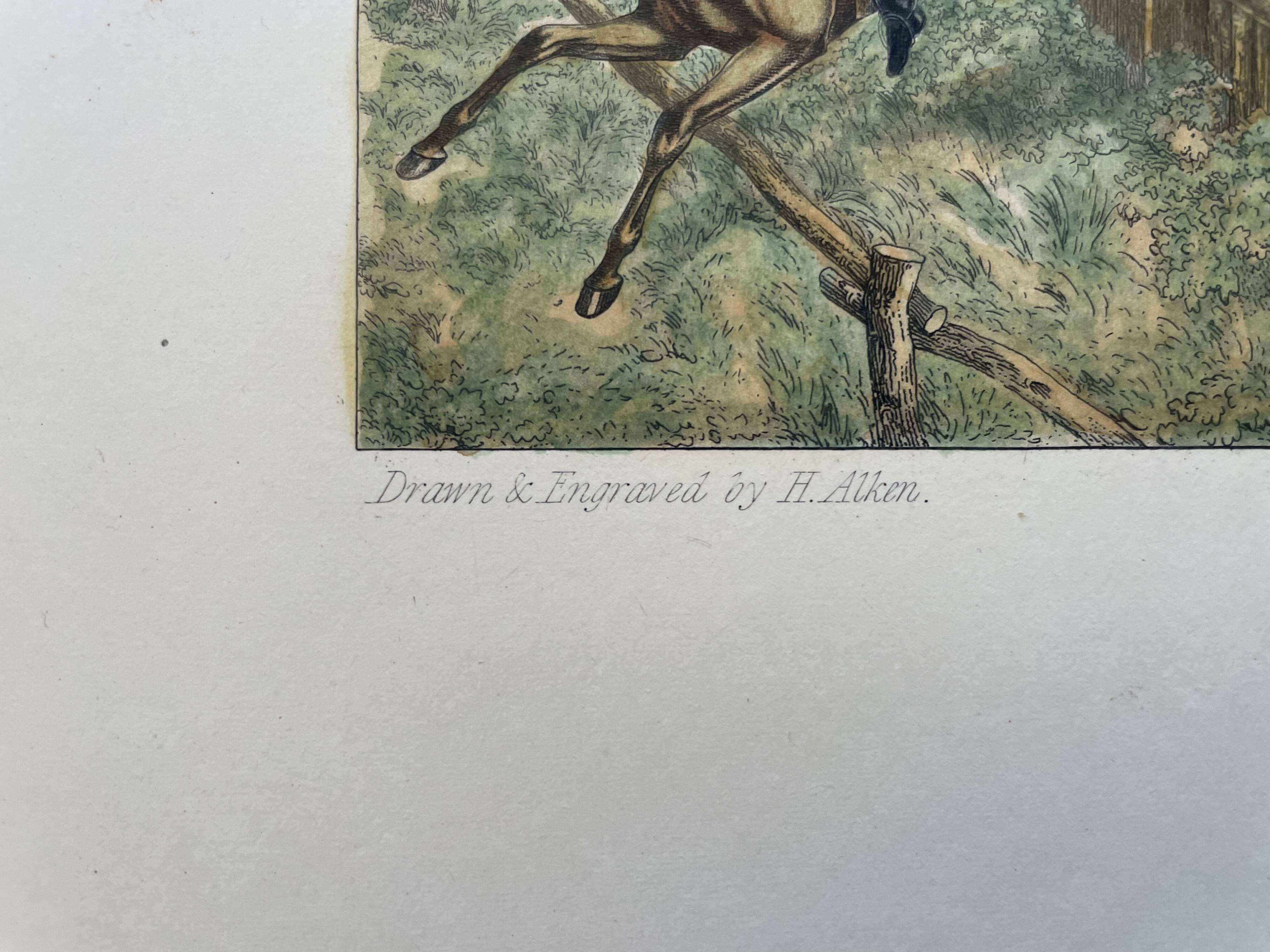 Old English engraving / court hunting