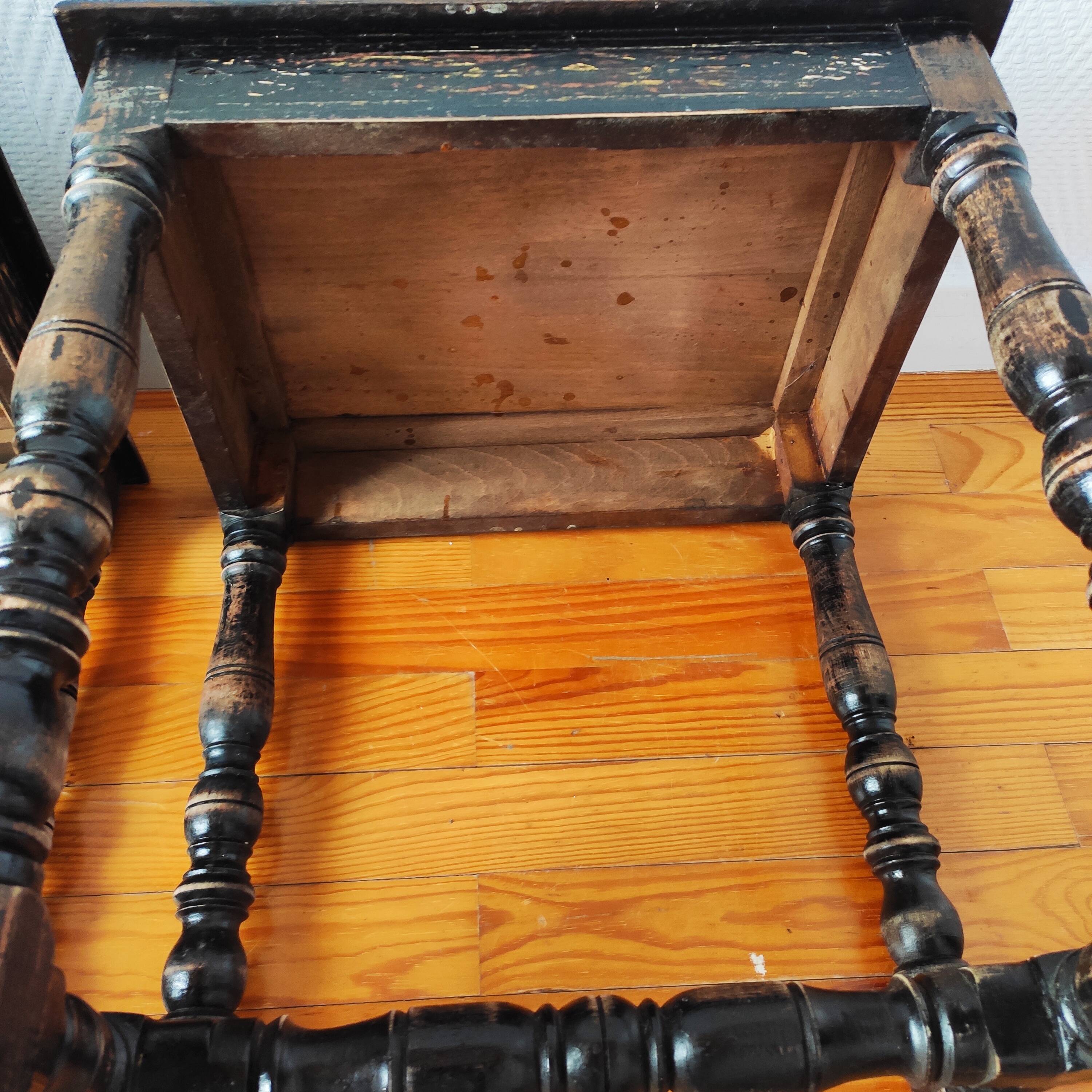 Pair of old Jacobean style sofa ends
