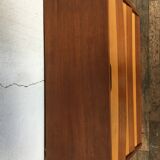 Bi-color shoe cabinet of the 50s with compass feet