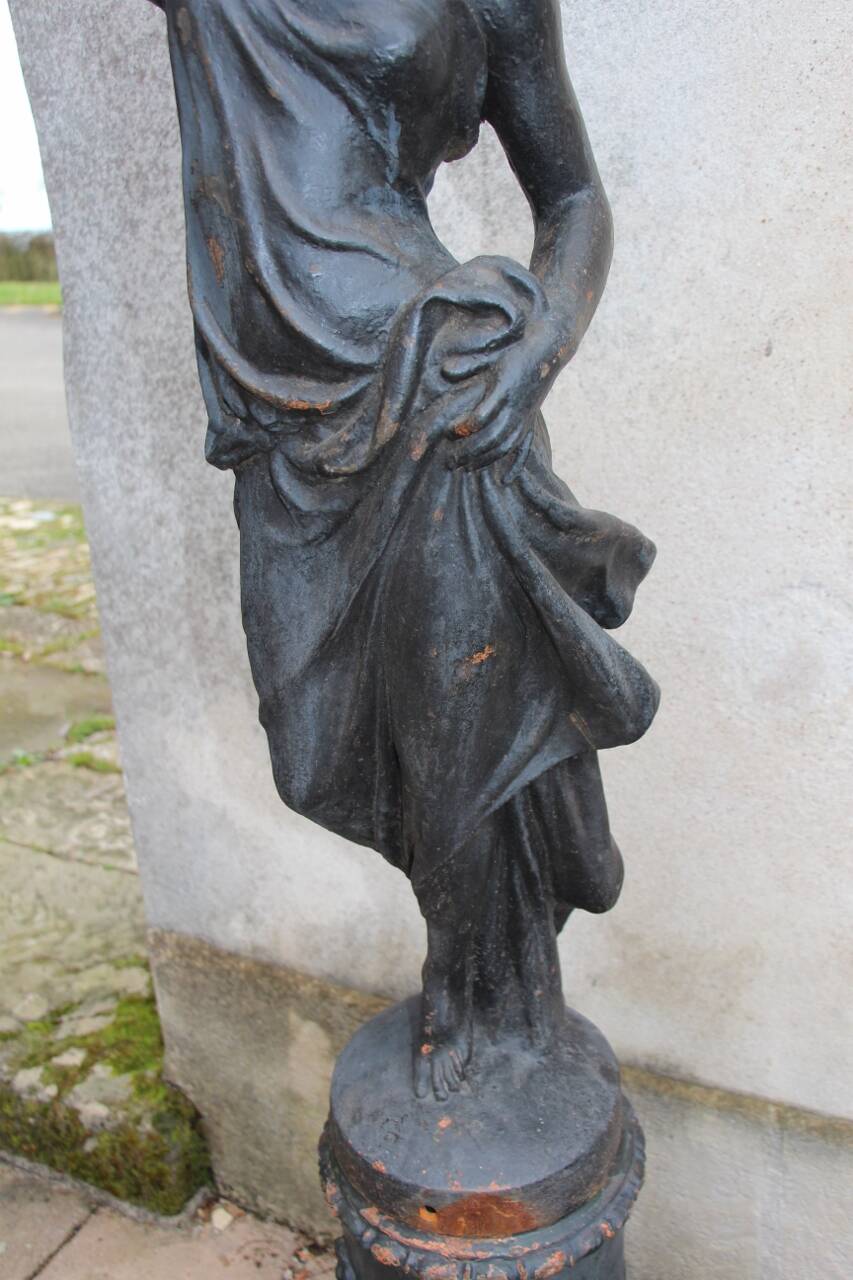pair of cast iron torchères from the 19th century, foundry L. Gasne in Tusey