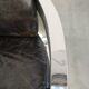 Industrial Aviator design armchair in cowhide finished with aluminium