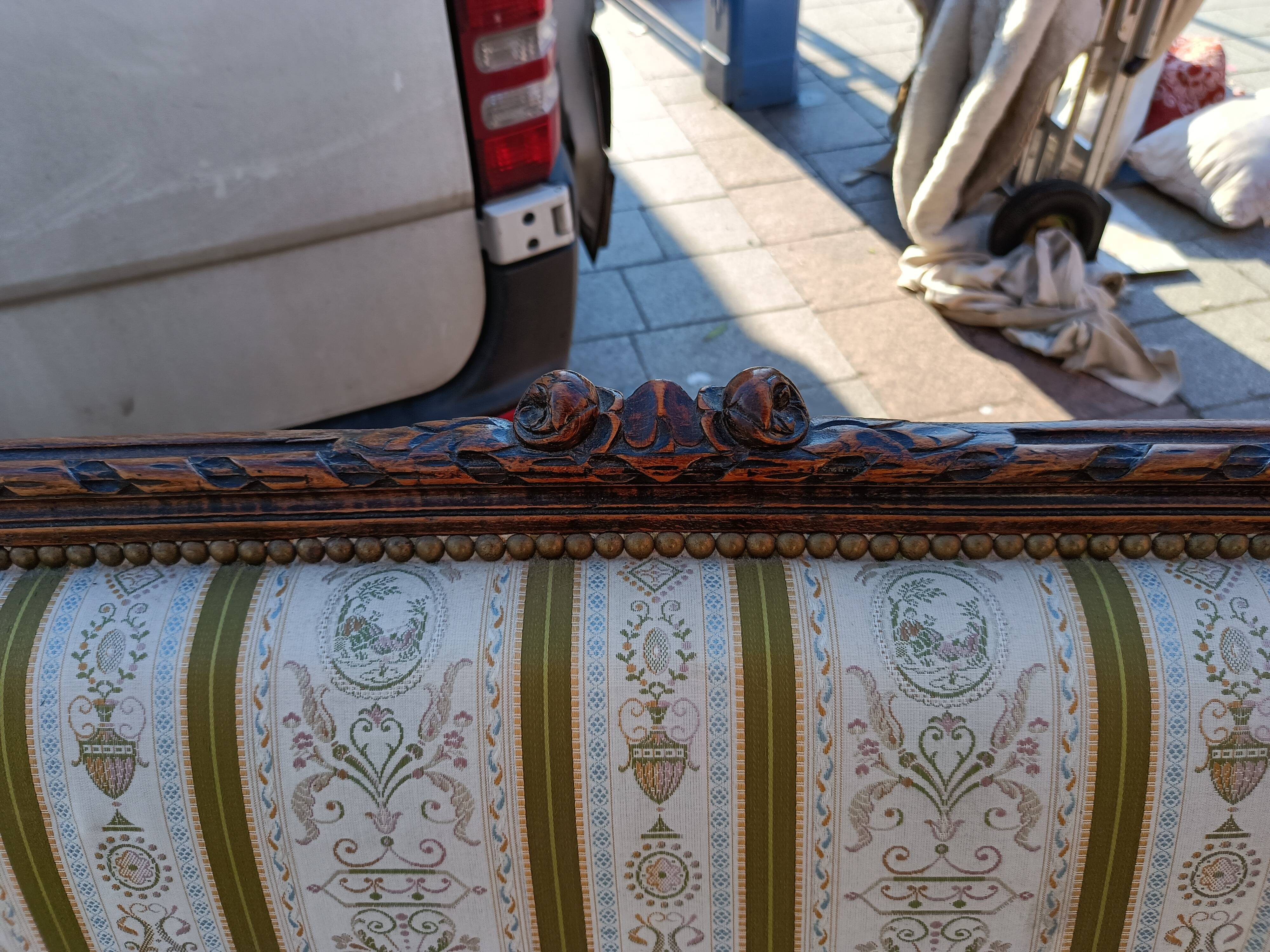 Sofa sofa old style louis xvi 2 places with cushion