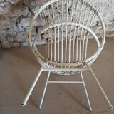 Chaise enfant en rotin années 60