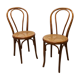 Pair of chairs bistrto Brief 1900 curved wood and canning