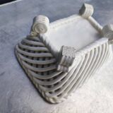 Vintage basket, woven ceramic fruit bowl