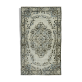 Handwoven unique oriental 1980s 160 cm x 265 cm blue rug