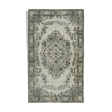 Tapis tissé à la main unique oriental années 1980 160 cm x 265 cm tapis bleu