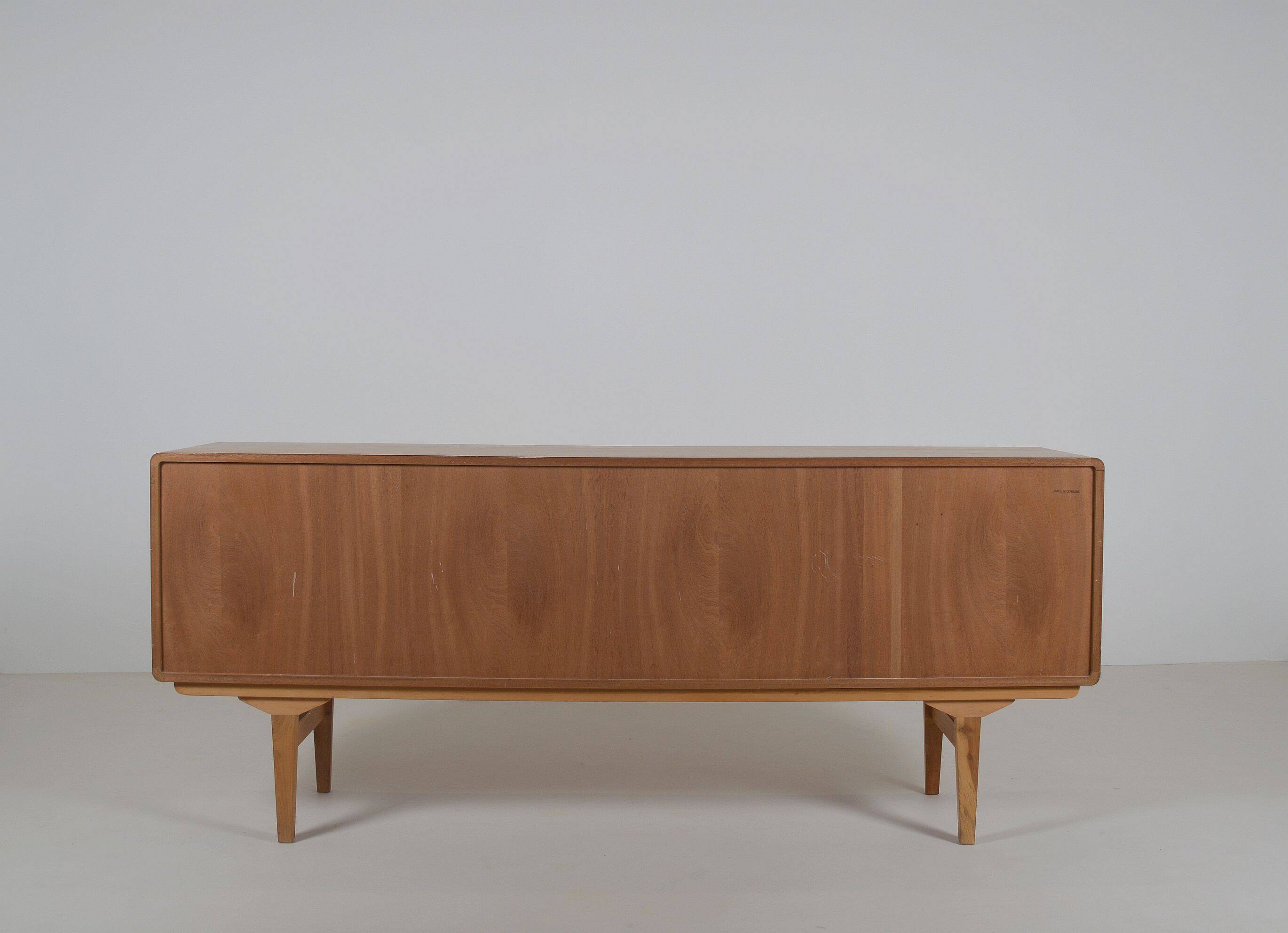 Danish minimalist sideboard in light oak, 1960s