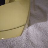 The Creuset cocotte Raymond Loewy enamelled yellow and 2 pans