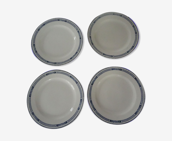 4 assiettes plates faïence ancienne 571112 salins terre de fer vauban