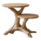 Rustic sculptural side table made of natural and organic driftwood.