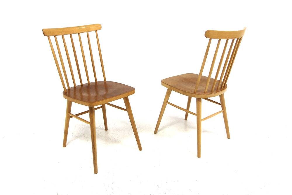 Set of 2 Scandinavian "Pinnstol" chairs in teak, NESTO, Sweden, 1960.