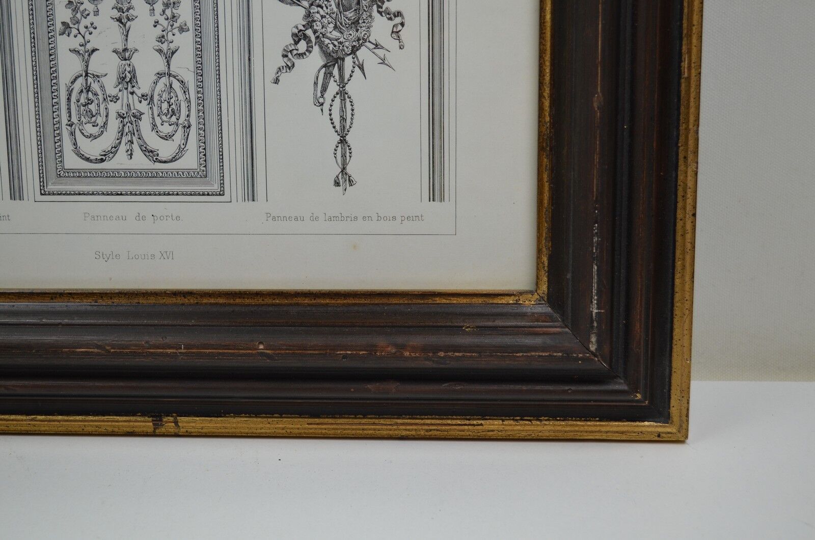 Room framed under glass "architecture and sculpture Louis XVI"