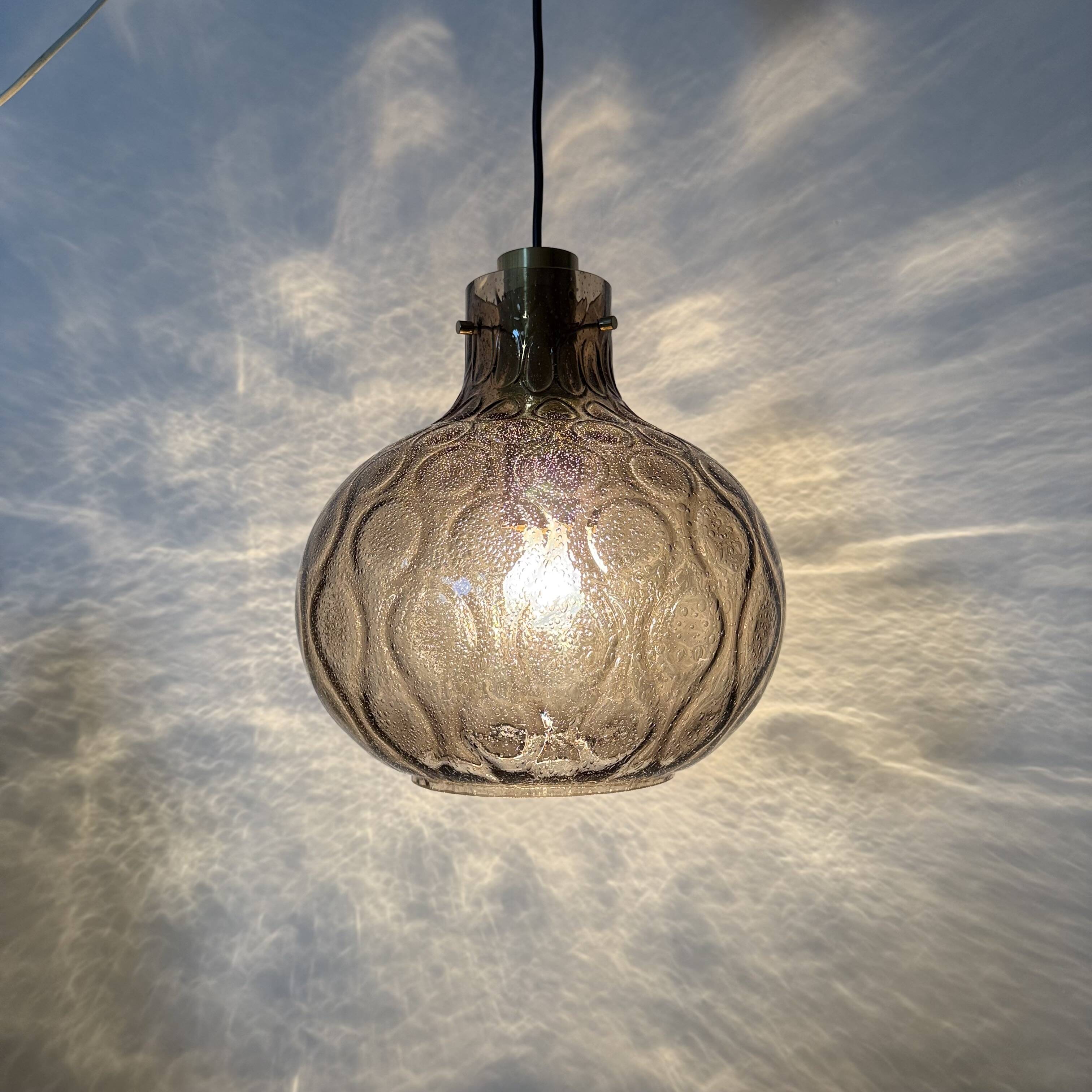 Limburg Glashütte glass hanging lamp , 1970s