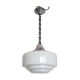 Art deco, metal and opaline hanging lamp