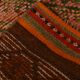 Brick Red Geometric Style Turkish Oushak Runner Rug, 90x340 Cm