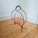 Vintage black metal magazine rack with red scoubidou - 1960s