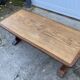 Table basse de ferme rustique chêne type monastère 1950