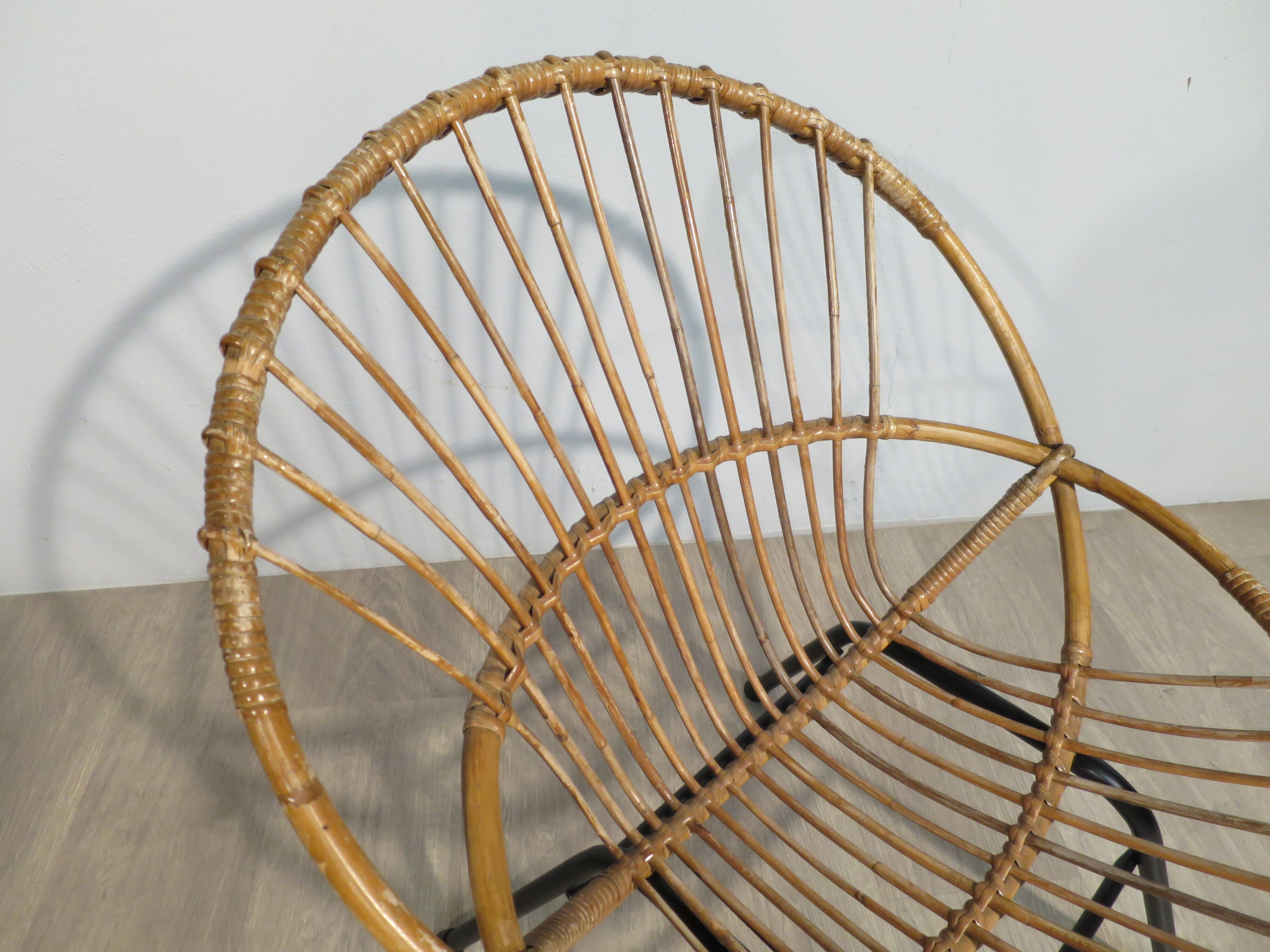 Rattan basket armchair 1960